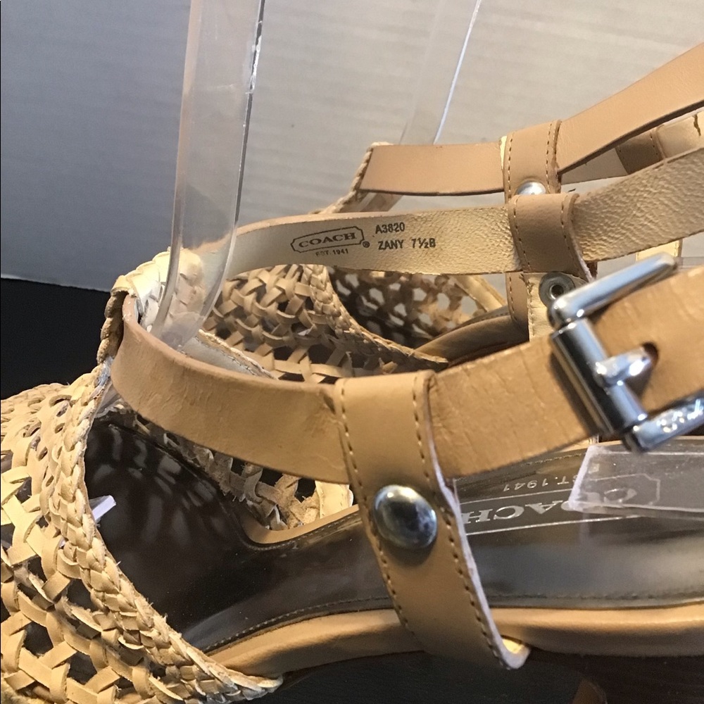Coach Zany Woven Platform Sandal Shoes - Picture 12 of 13